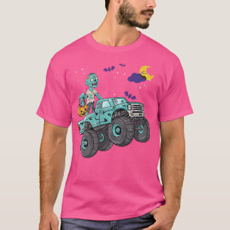 Camiseta Halloween Skeleton Zombie Riding Monster Truck Vam
