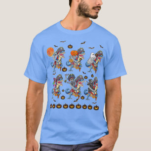 Camiseta Halloween Skeleton Zombie Riding Mummy T Re Pirate