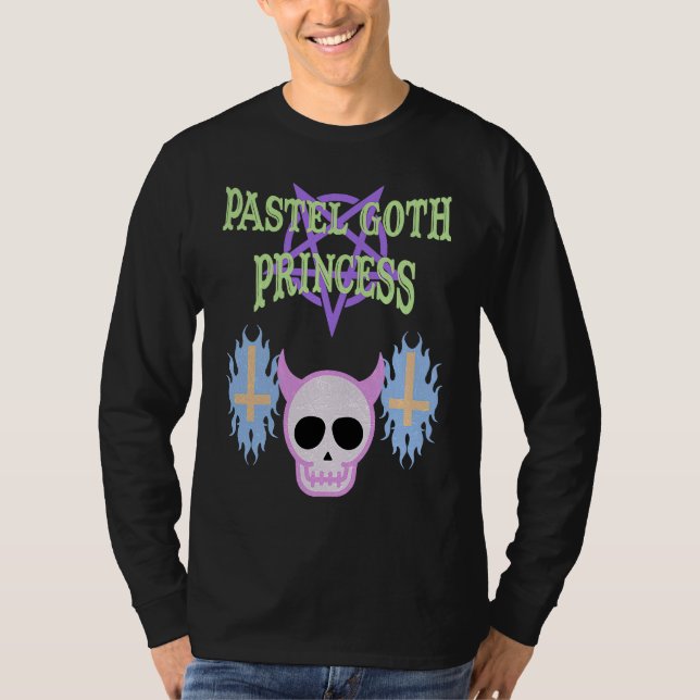 Camiseta Halloween skull pastel goth princess (Anverso)
