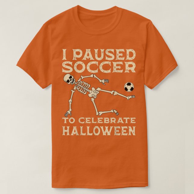 Camiseta Halloween Soccer Ball Skeleton Player Sport All Ha (Diseño del anverso)