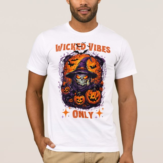 Camiseta Halloween: Sonrisas y calabaza de fantasmas (Anverso)