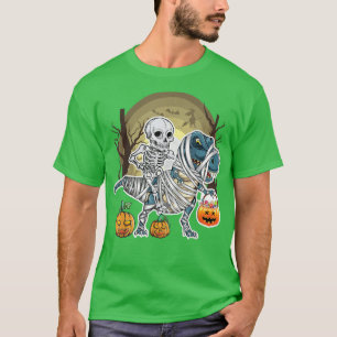 Camiseta Halloween Spookan Dinosaur Skeleton Mummy Funny Pu