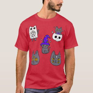 Camiseta Halloween Spooky Cats Calabaza Fantasma Divertido