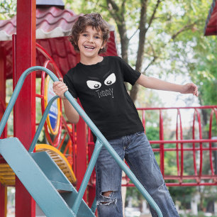 Camiseta Halloween Spooky Cuidados ojos negros y blancos