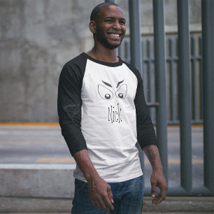 Camiseta Halloween Spooky Cuidados ojos negros y blancos