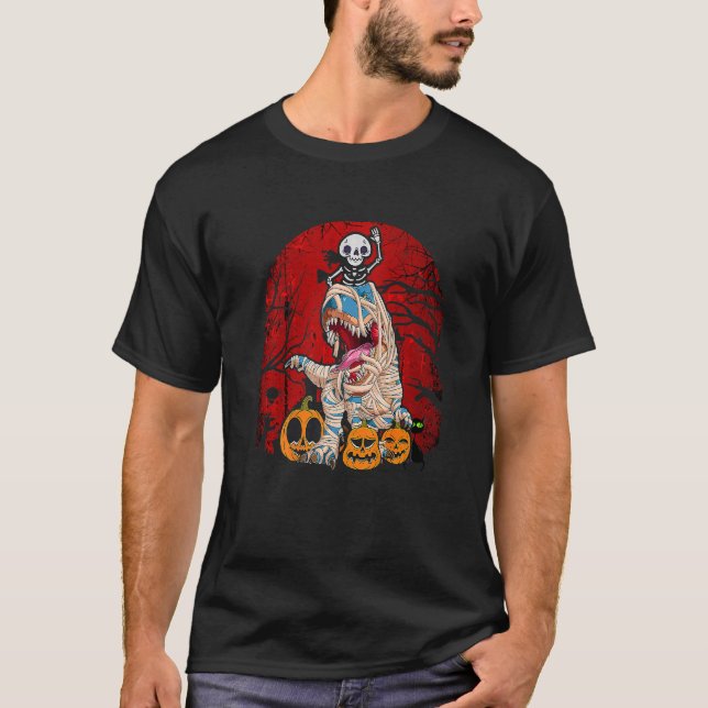 Camiseta Halloween Spooky Dinosaur Skeleton 1 (Anverso)