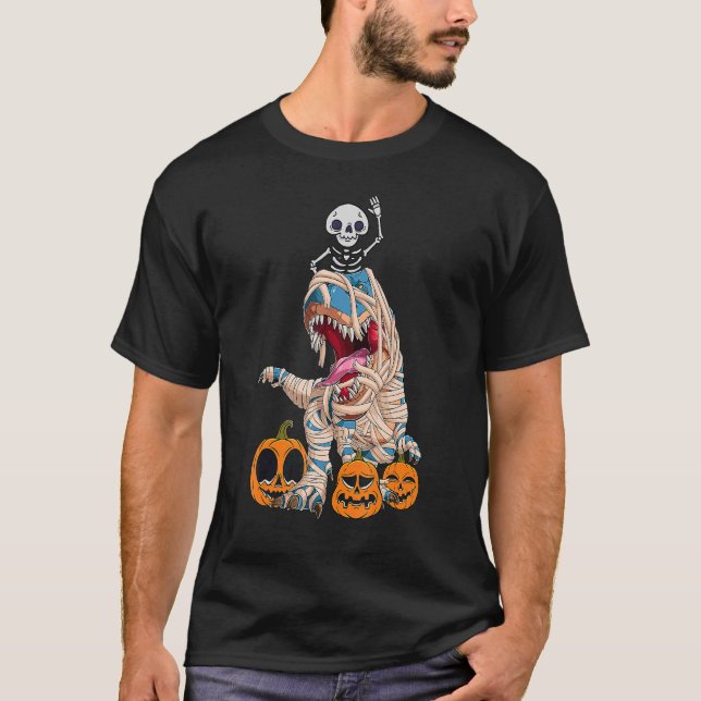 Camiseta Halloween Spooky Dinosaur Skeleton 4 (Anverso)