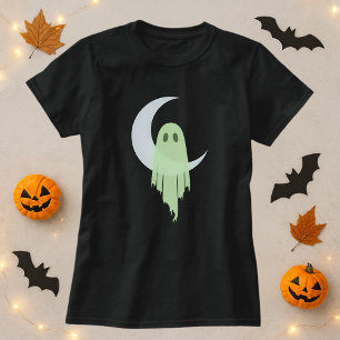 Camiseta Halloween Spooky Ghost Drin Moon