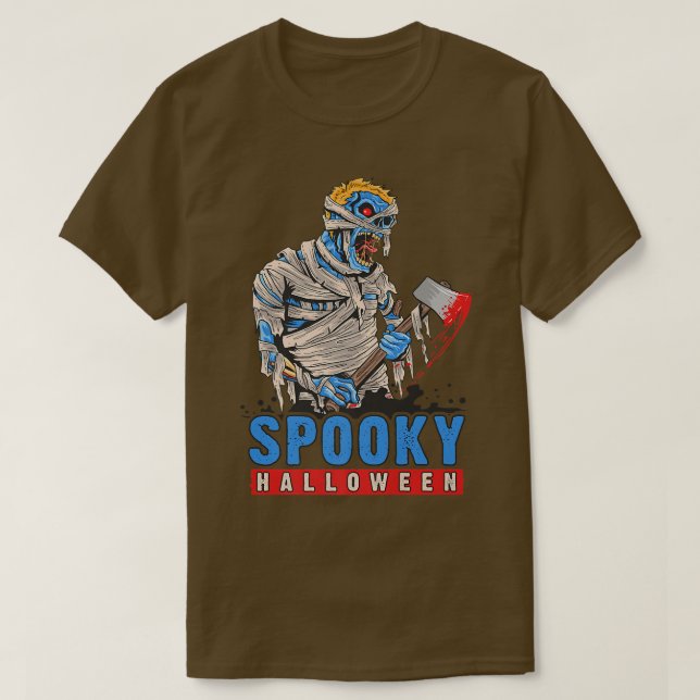 Camiseta Halloween, Spooky Mummy Zombie With Ae 4179 (Diseño del anverso)