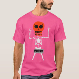 Camiseta Halloween Spooky Night Brave Skeleton Wow