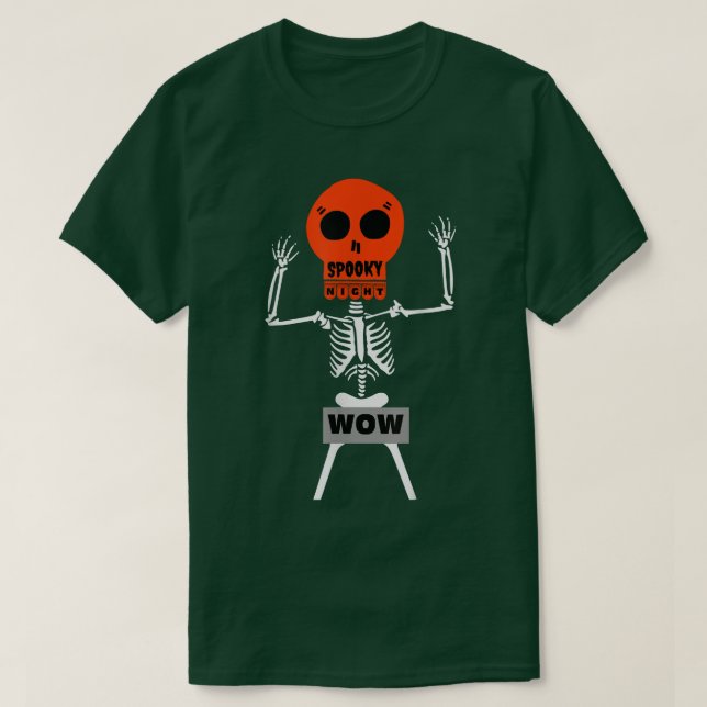 Camiseta Halloween Spooky Night Brave Skeleton Wow  (Diseño del anverso)