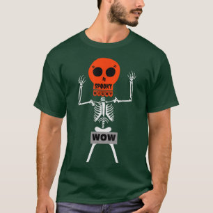 Camiseta Halloween Spooky Night Brave Skeleton Wow