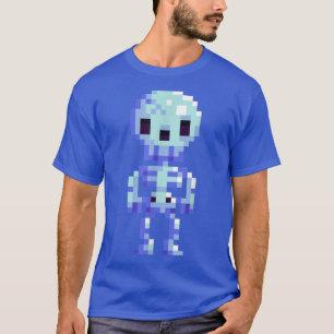 Camiseta Halloween Spooky Scary Skeleton 8Bit Tee 