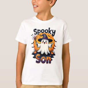 Camiseta Halloween Spooky Son Ghost con Witch Gorra