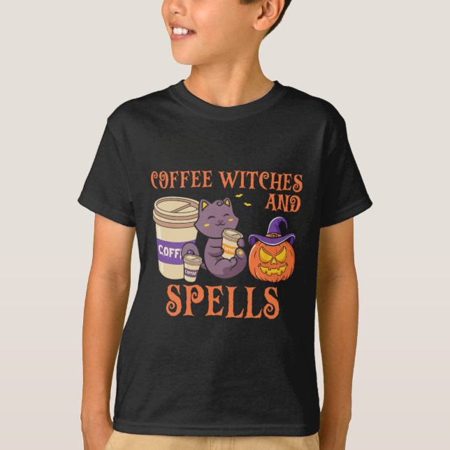 Camiseta Halloween Spooky Witches De Café (Anverso)
