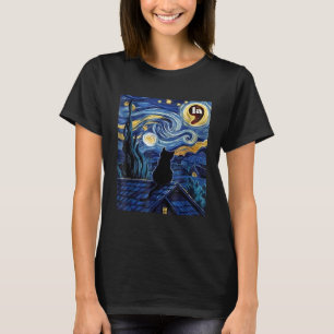 Camiseta Halloween Starry Night Black Cat Harris