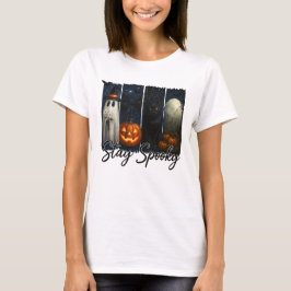 Camiseta Halloween Stay Spooky Black Cat