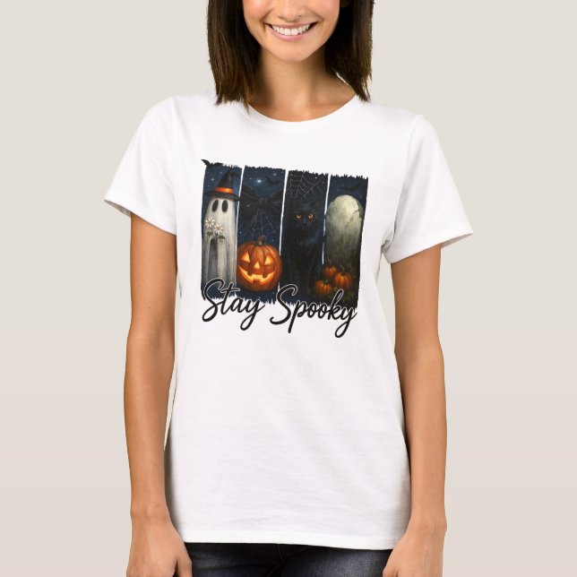 Camiseta Halloween Stay Spooky Black Cat (Anverso)