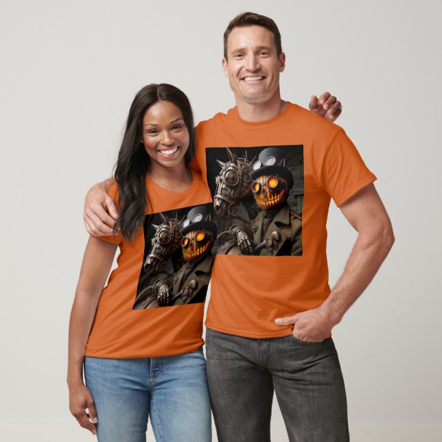 Camiseta Halloween Steampunk Jack-O-Lantern Horseman (Unisexo)