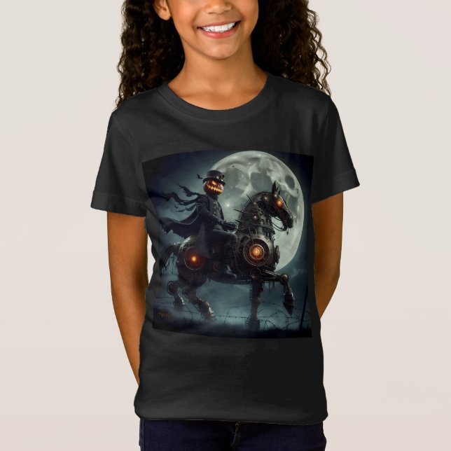Camiseta Halloween Steampunk Jinete sin Cabeza (Anverso)