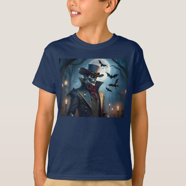 Camiseta Halloween Steampunk Sureño Caballero Zombie (Anverso)