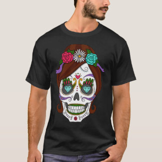 Camiseta Halloween - Sugar Skull Face Paint Relaxed Fit