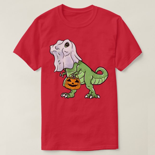 Camiseta Halloween T Rex Dinosaur Ghost Trick o Tret para B (Diseño del anverso)