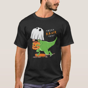 Camiseta Halloween T Rex Dinosaur Ghost Trick Rawr Tref