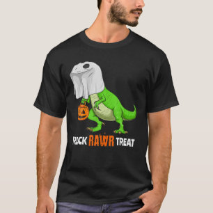 Camiseta Halloween T Rex Dinosaur Ghost Trick RAWR Tret Fu
