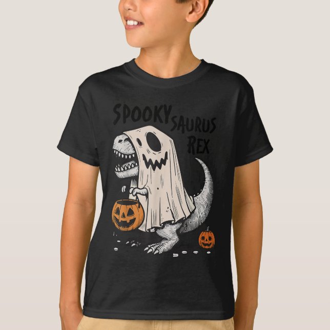 Camiseta Halloween T-rex Dinosaur Sokysaurus Rex Niños (Anverso)