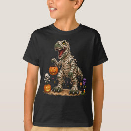 Camiseta Halloween T Rex Momia Niños