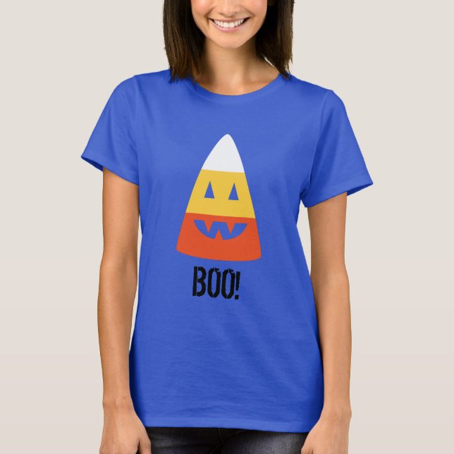 Camiseta ¡Halloween T Shirt BOO! Candy Corn T Shirt (Anverso)