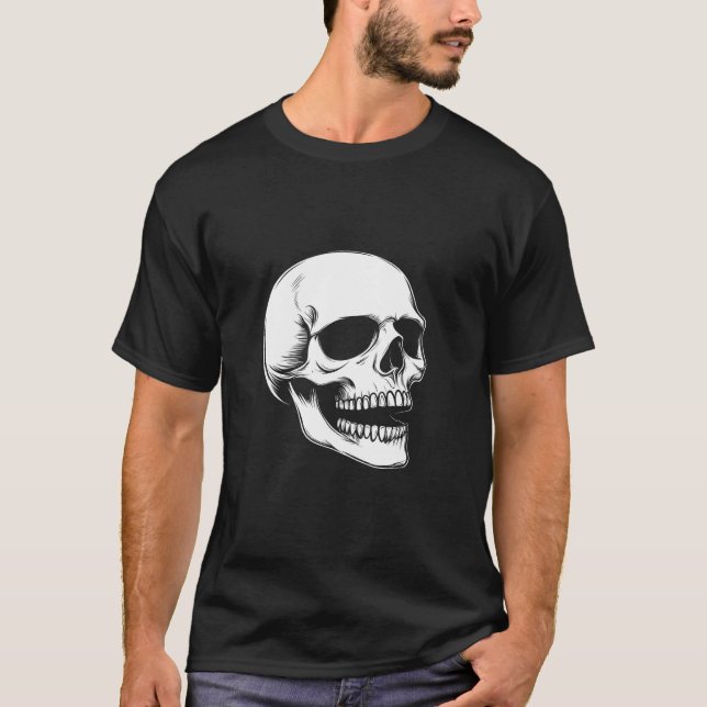 Camiseta Halloween T-Shirt Skull Laughing (Anverso)