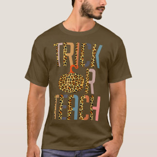 Camiseta Halloween Teacher Gift Trick O Teach Leoparg Pump