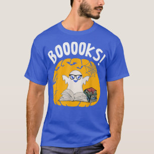 Camiseta Halloween Teacher Librarian Books Reading Ghost Pu