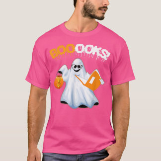 Camiseta Halloween Teacher Librarian Books Reading Ghost Pu