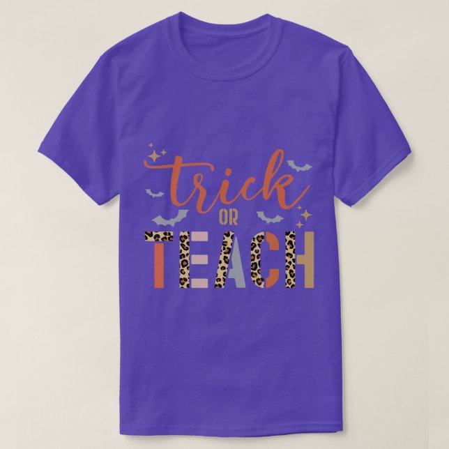Camiseta Halloween Teacher Trick O Teach Leopard Costume (Diseño del anverso)