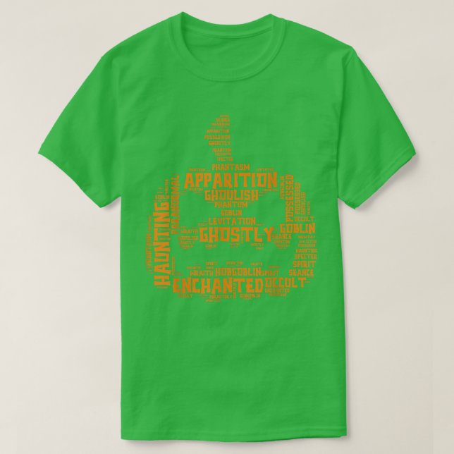 Camiseta Halloween Terms Scary Pumpkin List rd Cloud1608 (Diseño del anverso)