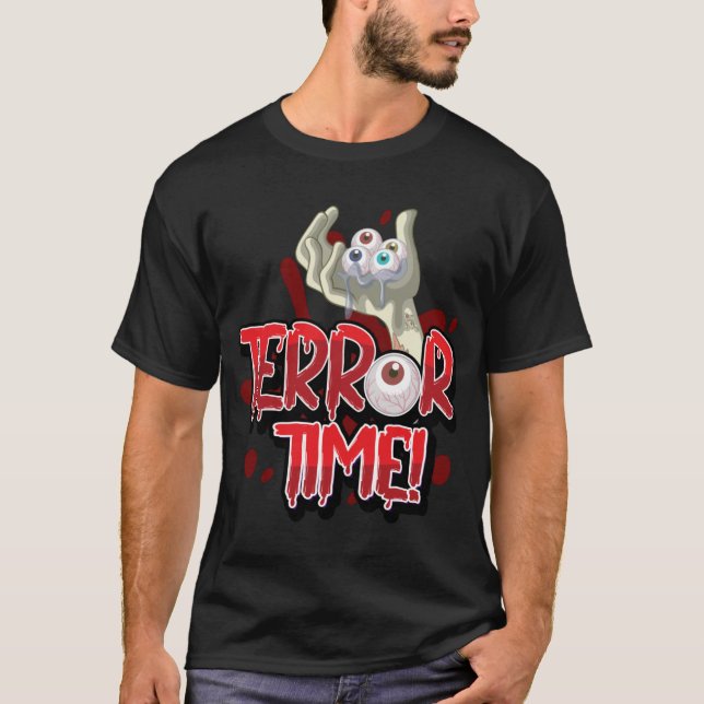 Camiseta Halloween Terror Time Zombie Hand con ojos (Anverso)
