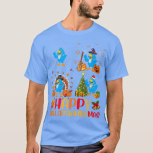 Camiseta Halloween Thanksgiving Christmas Bluebird Hallotha