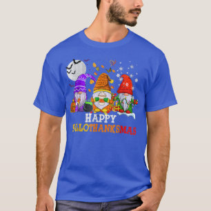 Camiseta Halloween Thanksgiving Christmas Happy HalloThanks