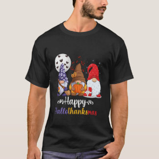 Camiseta Halloween Thanksgiving Happy Hallothanksmas Gnomes