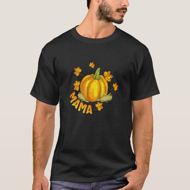 Camiseta Halloween Thanksgiving Mama Pumpkin Pregnancy Anno (Anverso)