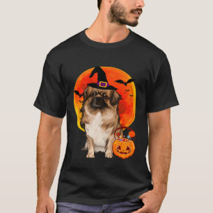 Camiseta Halloween tibetano perro español Jack O Lantern Pu