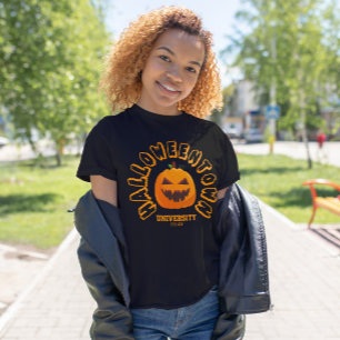 Camiseta Halloween Town University Pumpkin Face