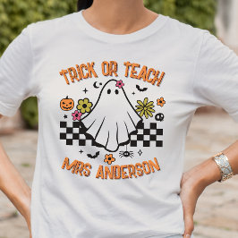 Camiseta Halloween: Trick o Teach retro Ghost Teacher