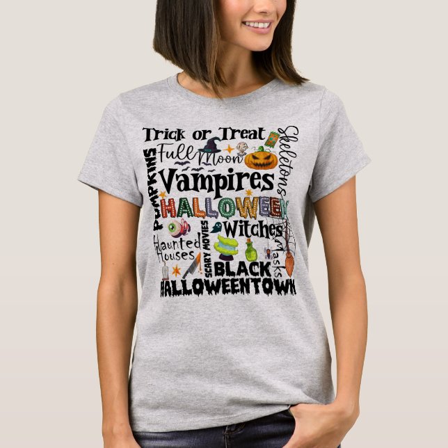 Camiseta Halloween Trick o Treat para Catrachas (Anverso)
