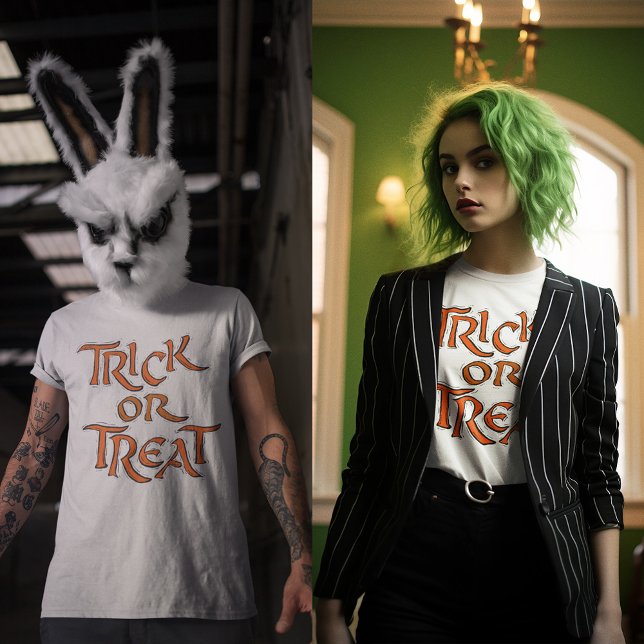 Camiseta Halloween Trick o Tret Words Unisex (Halloween Trick or Treat Words Unisex T-Shirt)