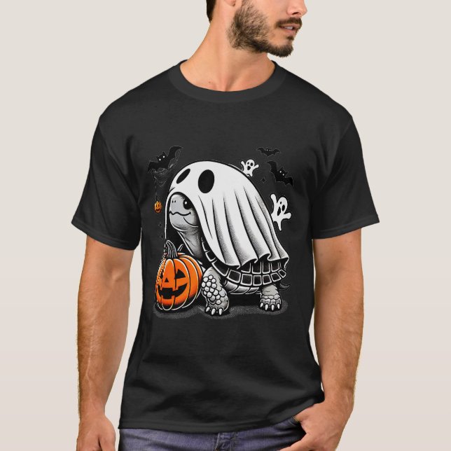 Camiseta Halloween Turtle Ghost Pumpkin Costume Terran Tort (Anverso)