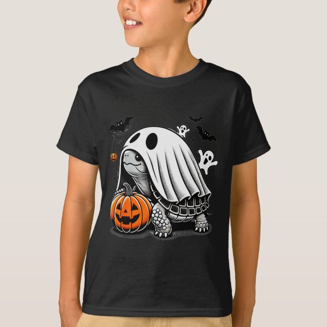 Camiseta Halloween Turtle Ghost Pumpkin Costume Terran Tort (Anverso)